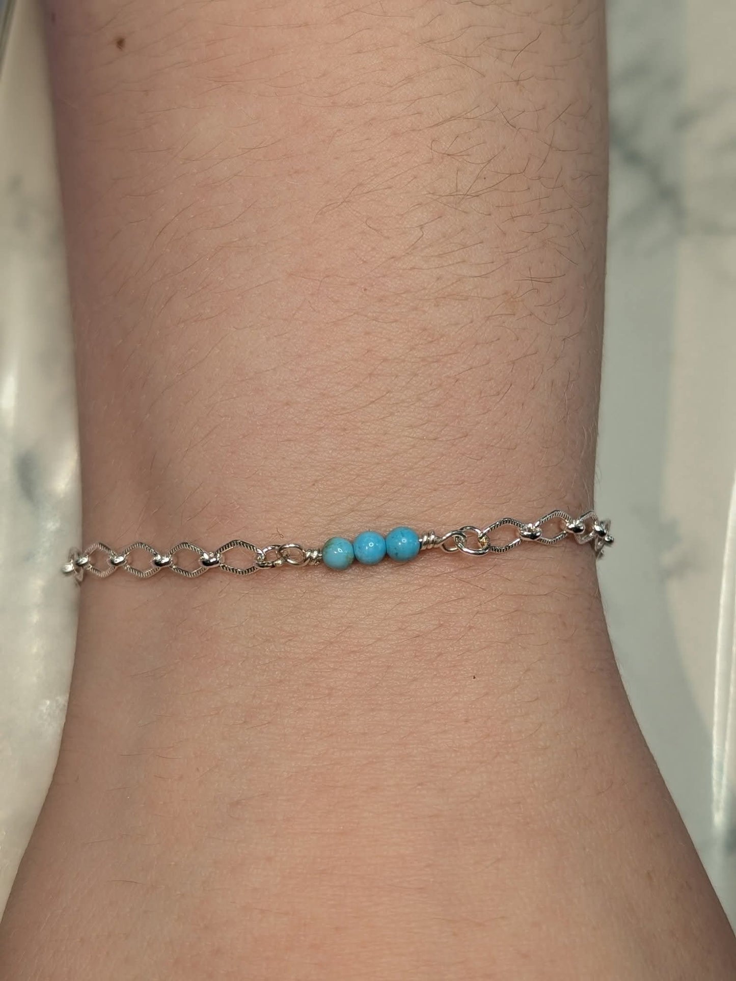 3 Round Turquoise Connector Cc's Permanent Jewelry Supply