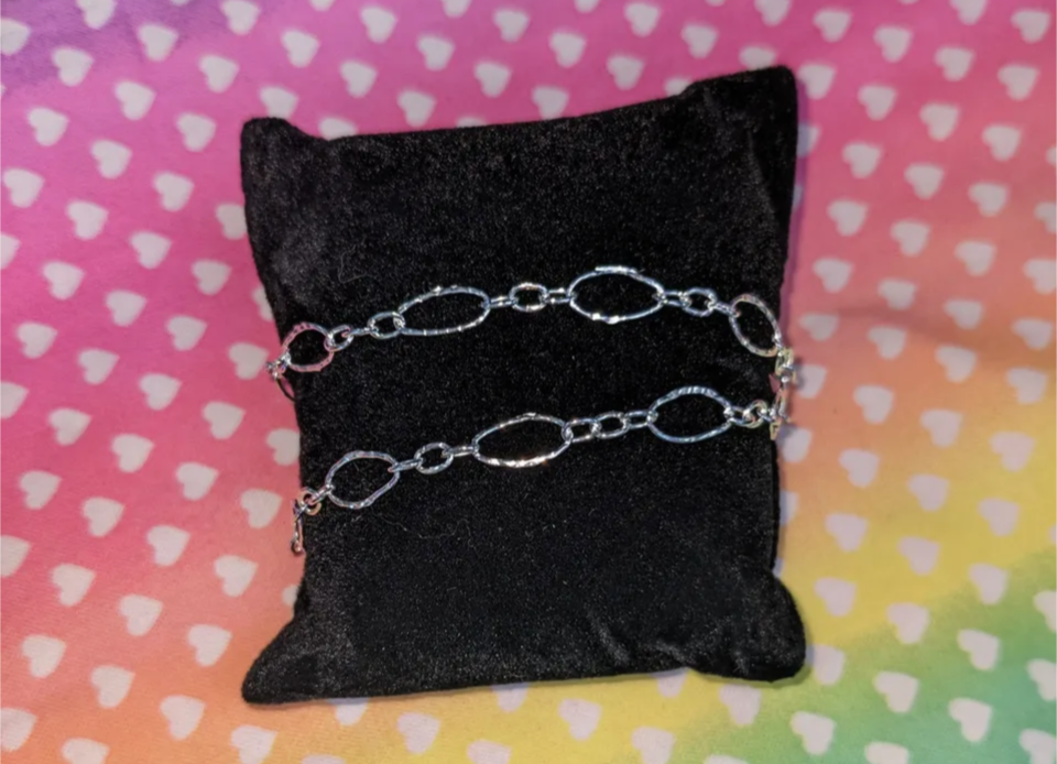 Textured long and short cable. Cc's Permanent Jewelry Supply