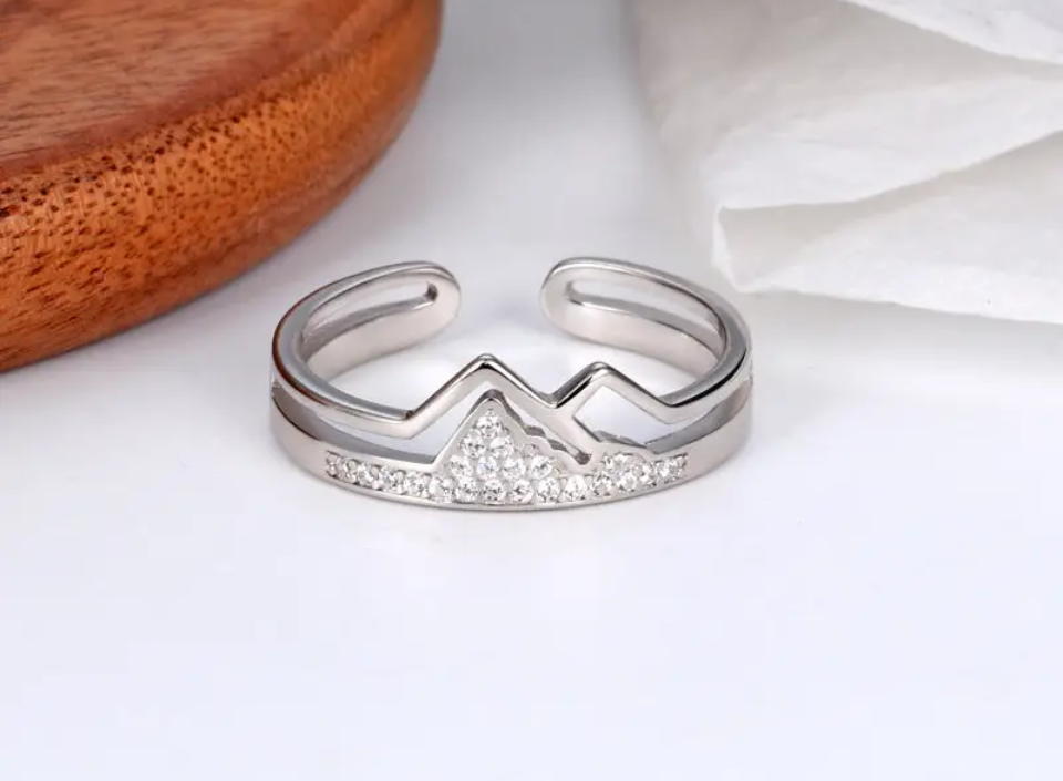 Mountain Stackable Ring in Sterling Silver Cc's Permanent Jewelry Supply