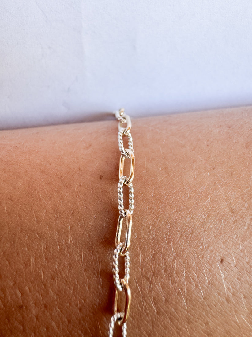 Two Toned Twisted Link Chain PJ Bestie