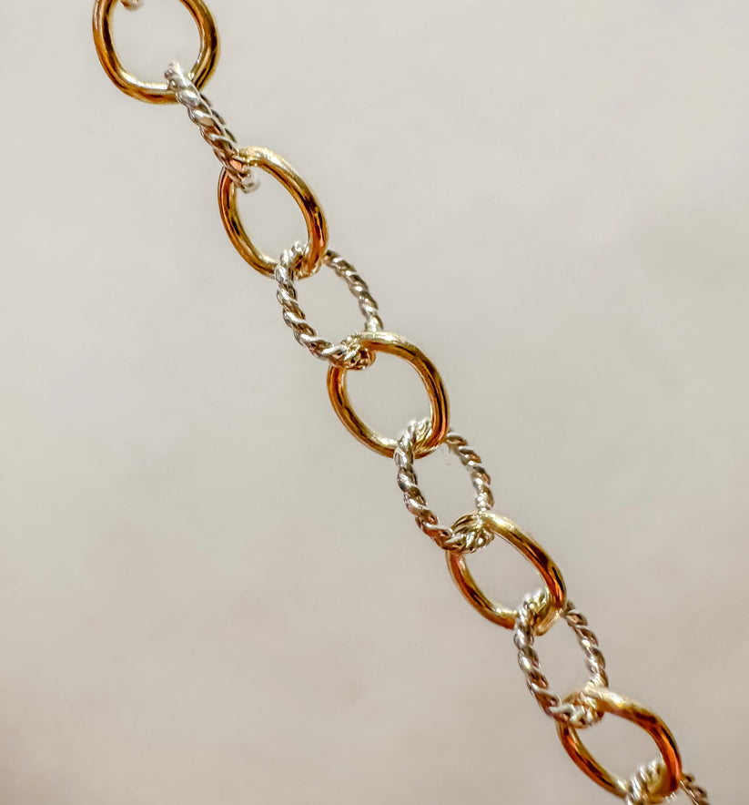 14K Gold Filled with Sterling Silver Medium Cable Chain. Per inch Cc's Permanent Jewelry Supply