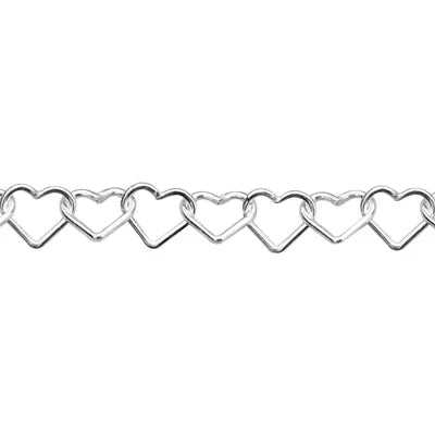 3mm Silver Heart Chain. Priced Per Inch My Store