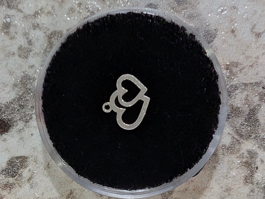 Double Heart Charm. Sterling Silver Cc's Permanent Jewelry Supply