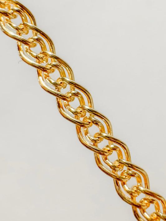 Gold Double Circle Rope Chain PJ Bestie