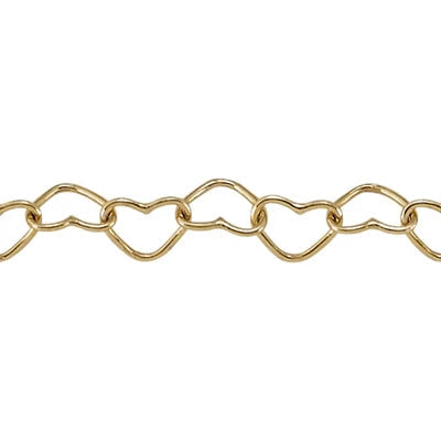 Gold Filled Heart Chain. 3.5mm Cc's Permanent Jewelry Supply