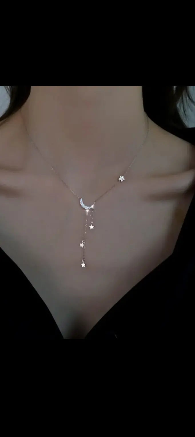 Moon Star Layered Tassel Necklace My Store