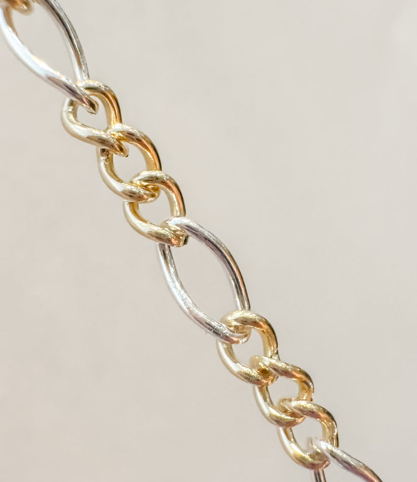 Two Toned Figaro Chain. Large. Priced per inch.. Cc's Permanent Jewelry Supply