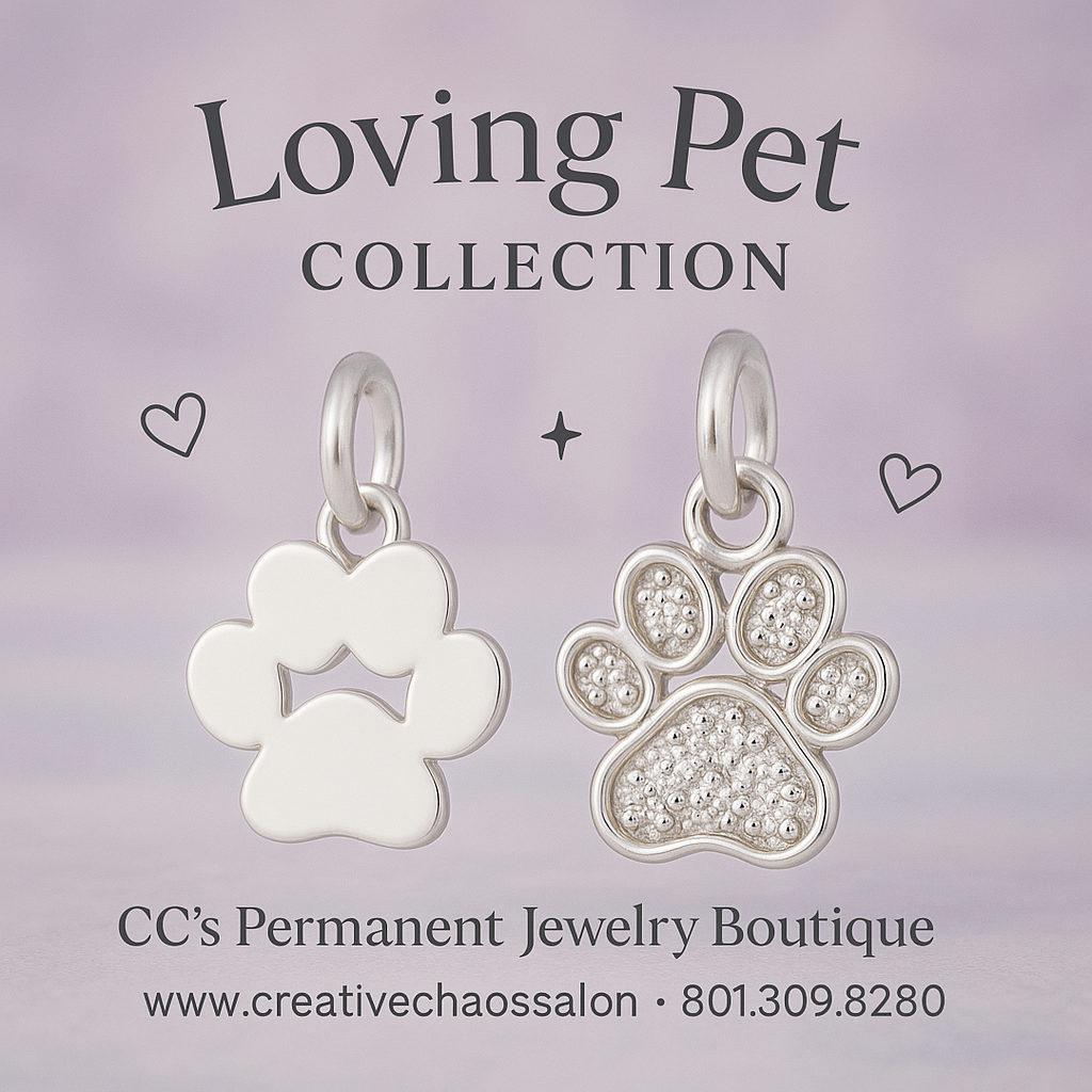 Paw Charm CZ Diamonds Cc's Permanent Jewelry Supply