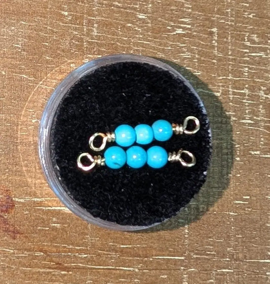 Turquoise Connector 3 Bead Etsy