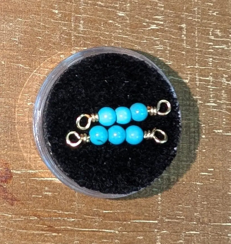 Turquoise Connector 3 Bead Etsy