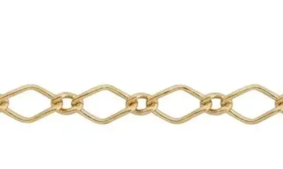 4/20 Gold-filled 2.4mm Long and Short Curbed Links Footage Chain. Sold Per Inch My Store
