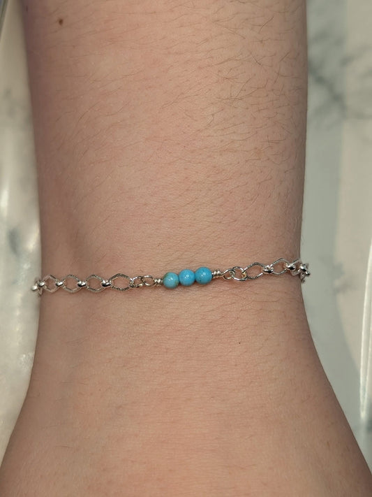 3 Round Turquoise Connector Cc's Permanent Jewelry Supply