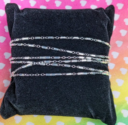 Cylinder Bar Chain in Silver My Store