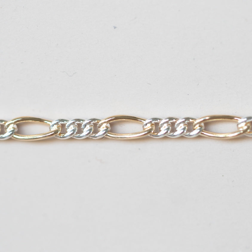 Mixed Metals Figaro Chain- small. Priced per inch. Cc's Permanent Jewelry Supply