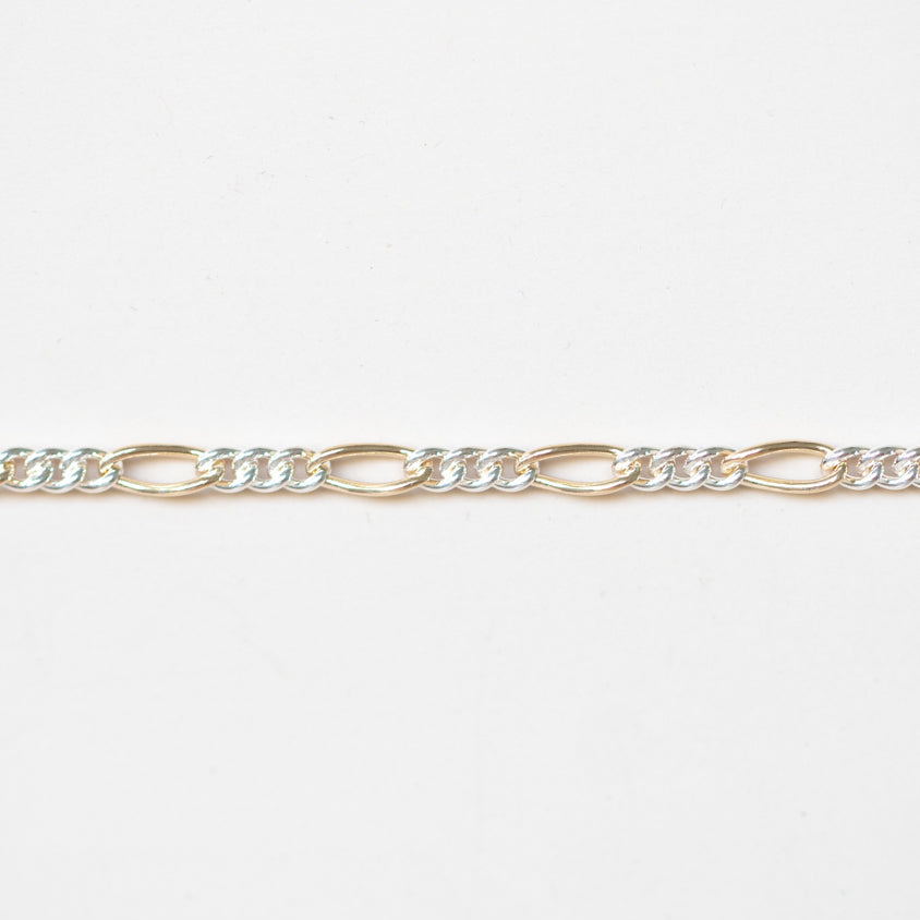 Mixed Metals Figaro Chain- small. Priced per inch. Cc's Permanent Jewelry Supply