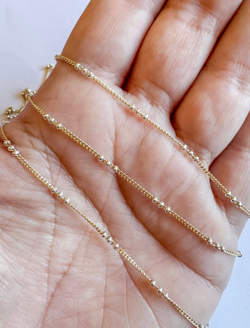 Two Toned Beaded Satellite  Chain PJ Bestie