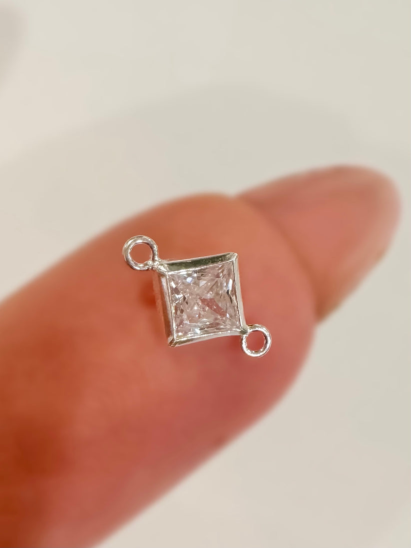 Princess Cut CZ Connectors. PJ Bestie